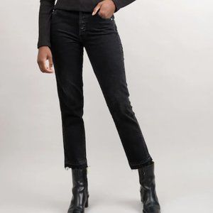 AMO Babe Black Magic Ankle Jeans, Size 26